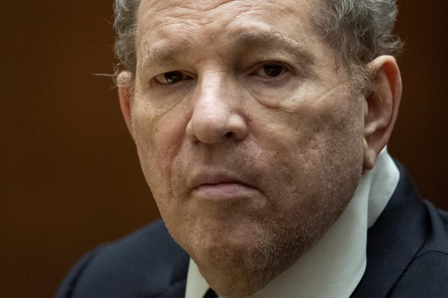 Former film producer Harvey Weinstein appears in court at the Clara Shortridge Foltz Criminal Justice Center in Los Angeles, California, on October 4, 2022.