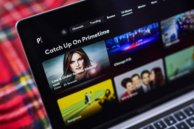 The NBCUniversal Inc. Peacock streaming service is displayed on a laptop computer.