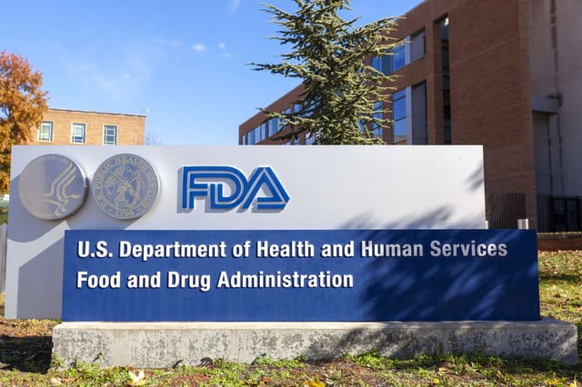 A sign outside the Food and Drug Administration headquarters