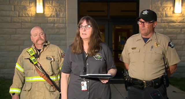 Press conference following a tornado in Westmoreland, Kansas on April 30, 2024.