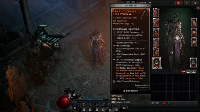 Diablo IV Season 4 item menu and inventory changes