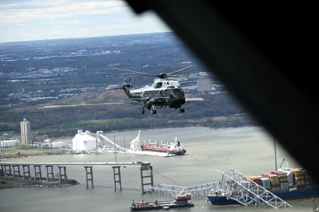 Marine one baltimore bridge