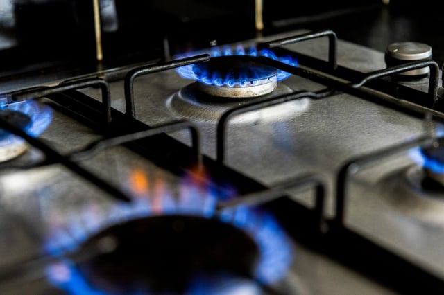 A kitchen stove in London on Oct. 11, 2023.