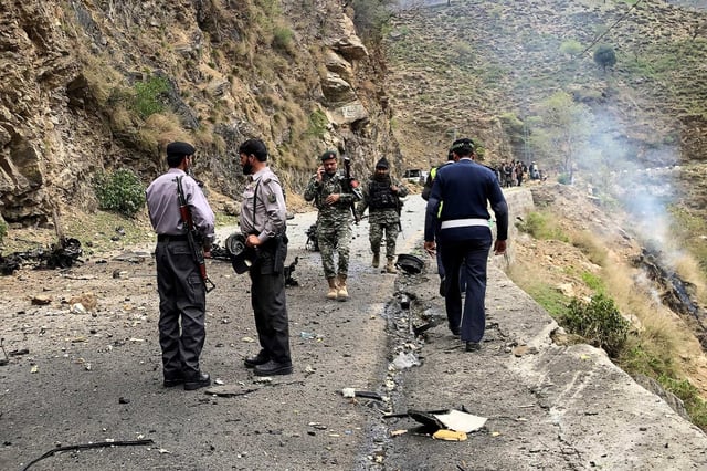Five Chinese nationals working on a major dam construction site were killed along with their driver on March 26 when a suicide bomber targeted their vehicle in northwest Pakistan. Photo: AFP