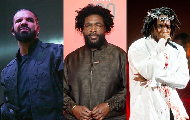 Drake, Questlove, Kendrick Lamar. Credits: Price Williams/Cindy Ord/Samir Hussein/WireImage