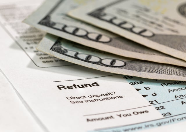 Tax rebate stock image
