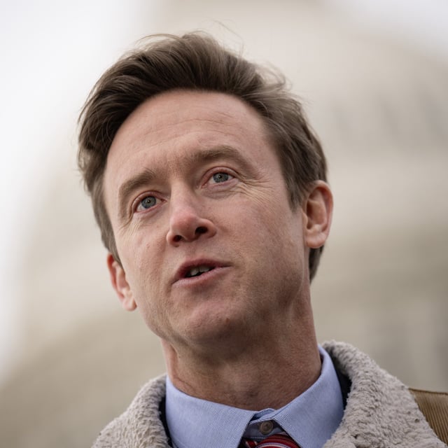 Denver Mayor Mike Johnston speaks during a news conference at the U.S. Capitol January 18, 2024 in Washington, DC. A group of migrants living in an encampment have sent a list of demands to the mayor before moving to city shelters.