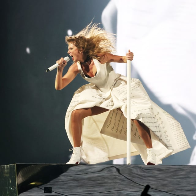 Taylor Swift performs onstage during "Taylor Swift | The Eras Tour" at La Defense on May 09, 2024 in Paris, France. The singer switched up the setlist to include seven 'TTPD' tracks, including one heavily rumored to be about Travis Kelce.