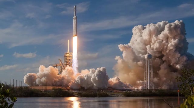 SpaceX’s Falcon Heavy rocket, which has launched from Kennedy Space Center since 2018, lifts off from Launch Pad 39A on its maiden voyage on February 6, 2018. [Courtesy: NASA]
