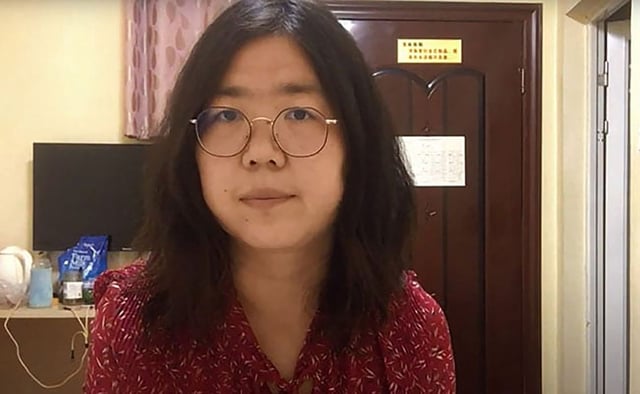 An undated file photo of Chinese activist Zhang Zhan. The 38-year-old lawyer turned citizen journalist was jailed for 4 years for reporting on the Covid-19 outbreak in Wuhan.