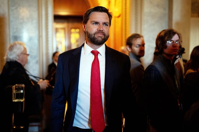 Sen.  J.D. Vance, R-Ohio,  on Capitol Hill on April 23, 2024. 