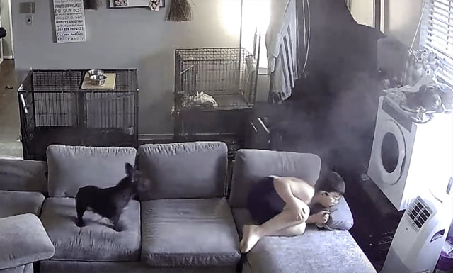Harrowing footage shows the moment when bullets came through the wall and flew past a nine-year-old boy during a drive-by shooting at a Fort Worth apartment complex in Texas.