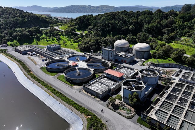 The Central Marin Sanitation Agency wastewater treatment plant in San Rafael, Calif., on March 20, 2024.