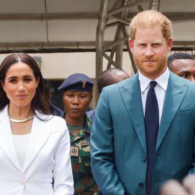 Meghan Markle and Prince Harry meet with the Chief of Defence Staff of Nigeria at the Defence Headquarters in Abuja, Nigeria, on May 10, 2024. Meghan's visit sparked a debate in Britain.