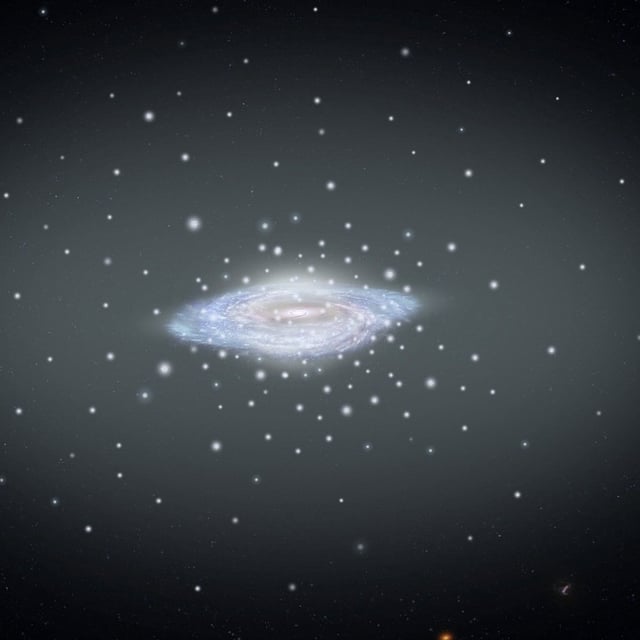 The Milky Way galaxy is surrounded by a diffuse halo of stars.