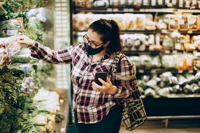 Woman Masked Shopping