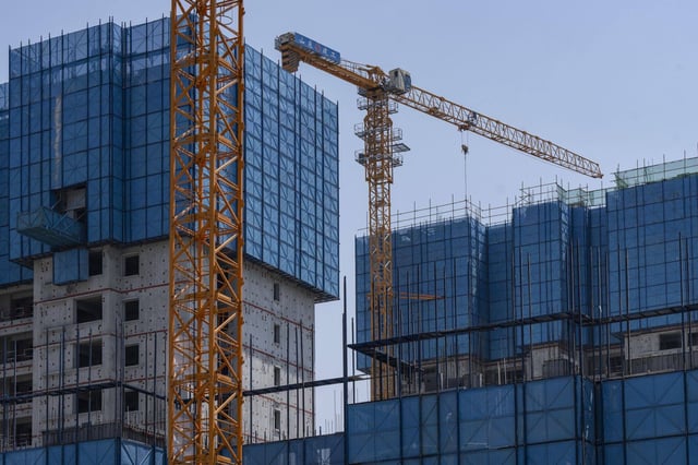 Residential buildings under construction in Jinan, capital of eastern Shandong province, on May 9, 2024. Photo: Bloomberg