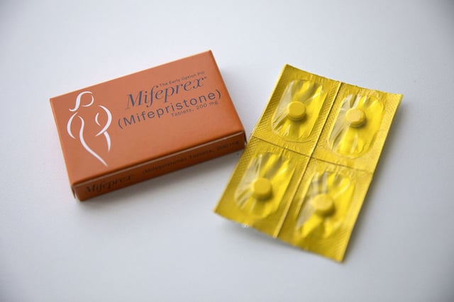 Mifepristone and misoprostol abortion pills at Carafem clinic on Oct. 3, 2018, in Skokie, Illinois.