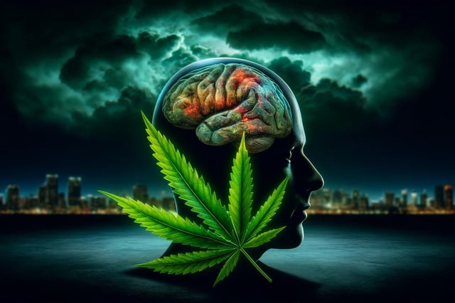 Cannabis Mental Health Art Concept