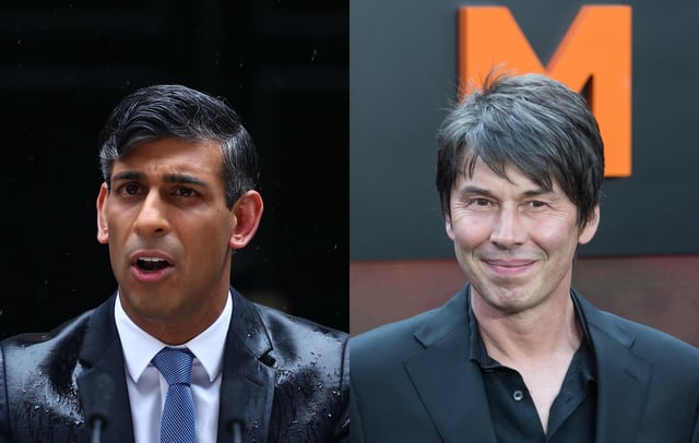 Rishi Sunak and Brian Cox. CREDITS: Peter Nicholls/Getty (L), Wiktor Szymanowicz/Anadolu Agency/Getty (R)