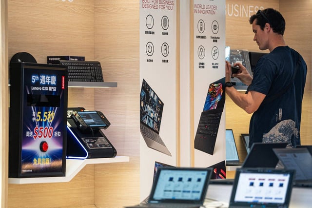 A Lenovo Group store in Hong Kong, May 18, 2024. Photo: Bloomberg