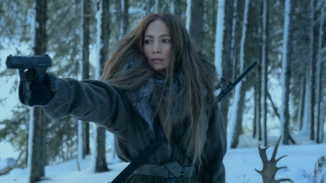 Jennifer Lopez takes aim in "The Mother." (Netflix)