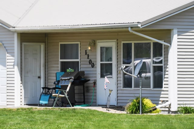 The front of the home where Jay Ostrem was arrested on Tuesday, May 28, 2024 in Centerville, S.D.