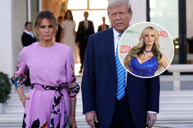 Melania and Donald Trump and Stormy Daniels
