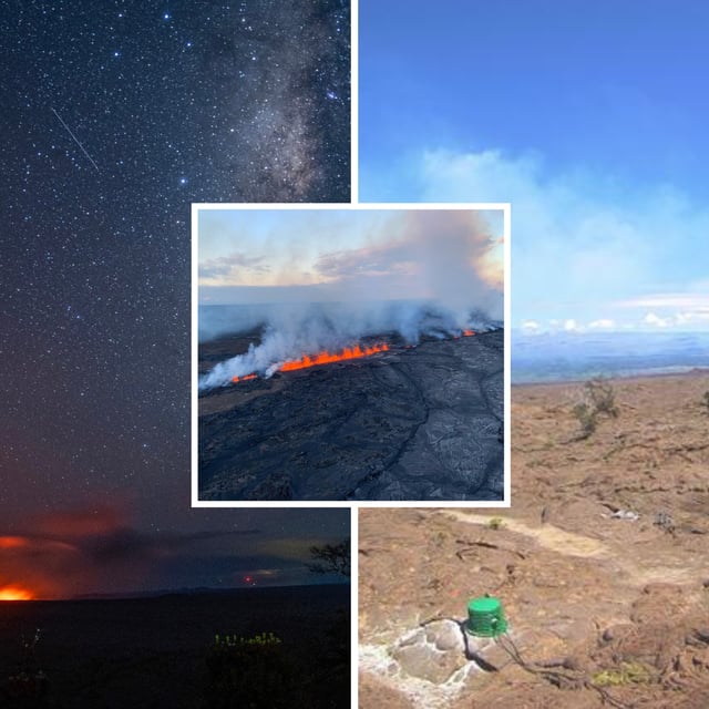 Pictures shared by the Hawaii Volcanoes National Park show the latest eruption, emanating from a fissure that has not seen an eruption since 1974.