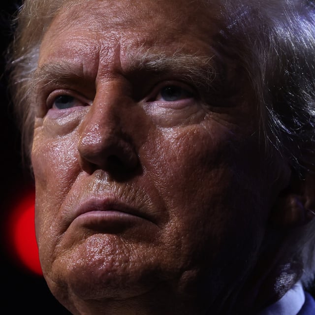 Former U.S. President Donald Trump speaks during a Turning Point PAC town hall at Dream City Church on June 06, 2024 in Phoenix, Arizona. The former president is awaiting sentencing having been found guilty of falsifying business records in his hush money case.