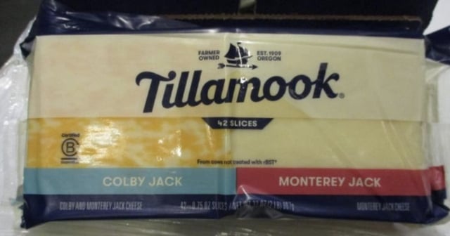 Tillamook cheese involved in a recall is shown.