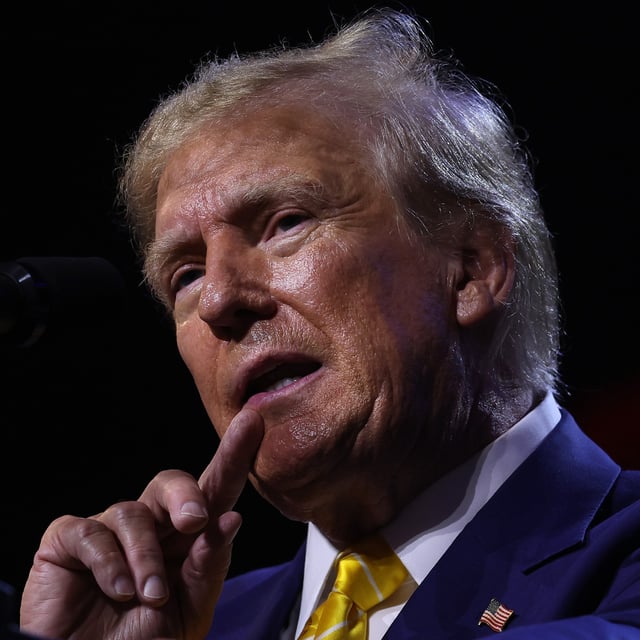 Former President Donald Trump speaks during a Turning Point PAC town hall at Dream City Church on June 06, 2024, in Phoenix, Arizona.