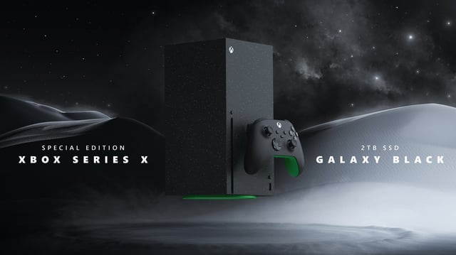 The xbox series x galaxy black special edition console and controller