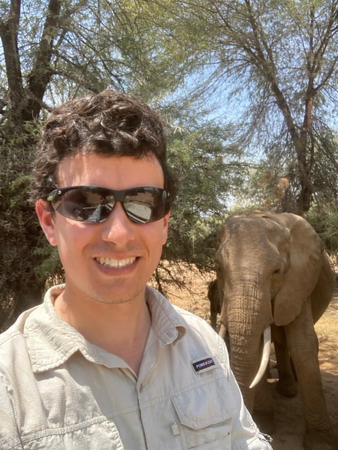 A man and an elephant 