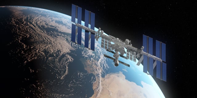 A computer rendering of the International Space Station. The crew aboard the station is safe, after a scare yesterday.