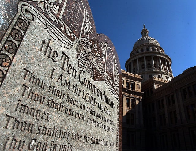 Lt. Gov. Dan Patrick would like to pass a law to require posting the Ten Commandments in every Texas public school classroom, The Legislature has had a monument with the Ten Commandments standing just outside the Capitol for more than 60 years, yet it's unclear how much influence that has had on Texas lawmakers.