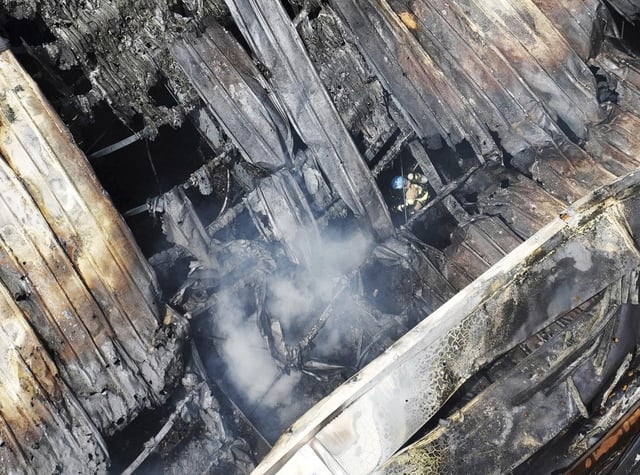 Parts of the lithium battery factory were burned following a fire in Hwaseong, South Korea on June 24, 2024.