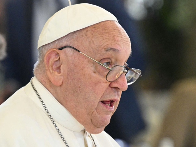 Pope Francis takes part in a working session on Artificial Intelligence (AI), Energy, Africa-Mediterranean at the Borgo Egnazia resort during the G7 Summit in Savelletri near Bari, Italy, on June 14, 2024. (Photo by Mandel NGAN / AFP) (Photo by MANDEL NGAN/AFP via Getty Images)