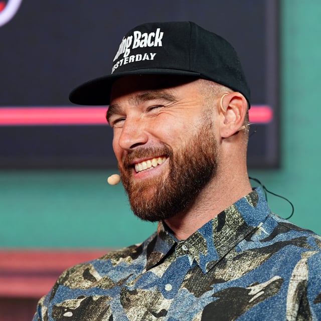 Travis Kelce performs onstage during 2024 Big Slick Celebrity Weekend on June 01, 2024 in Kansas City, Missouri. Weeks later, fans are going feral reacting to an old-school photo of Kelce that surfaced online.