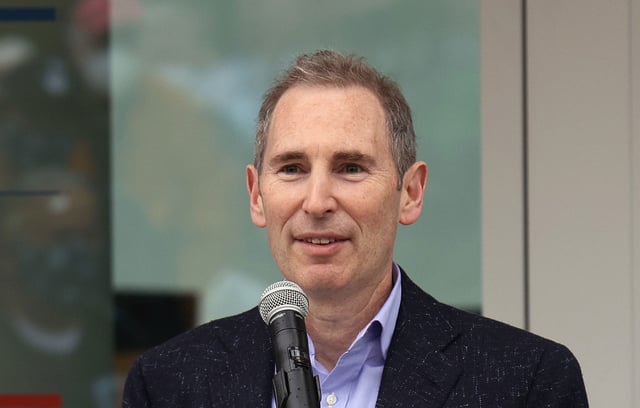SEATTLE, WASHINGTON - OCTOBER 22: Andy Jassy the CEO of Amazon speaks at the ceremonial ribbon cutting prior to tomorrow's opening night for the NHL's newest hockey franchise the Seattle Kraken at the Climate Pledge Arena on October 22, 2021 in Seattle, Washington. (Photo by Bruce Bennett/Getty Images)