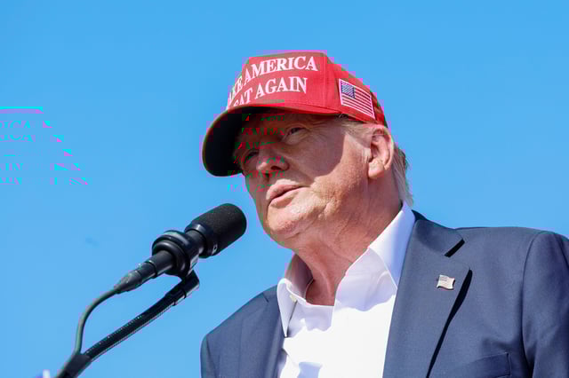 Republican presidential candidate, former U.S. President Donald Trump speaks during a rally at Greenbrier Farms on June 28, 2024 in Chesapeake, Virginia. Last night Trump and U.S. President Joe Biden took part in the first presidential debate of the 2024 campaign.