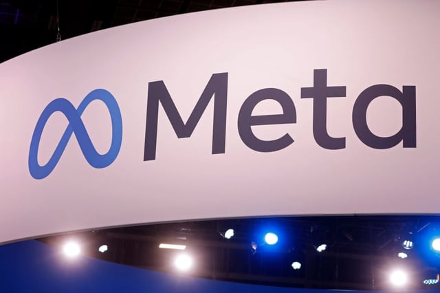 The Meta logo is displayed during the Viva Technology show at Parc des Expositions Porte de Versailles in Paris, France. on May 22, 2024.