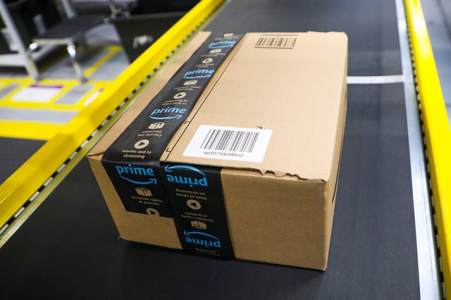 Amazon fulfilment center in Sosnowiec, Poland on 13 May, 2019. The fifth Amazon fulfilment center in Poland is built in the Upper Silesia region. The property totalling 135,000 sqm is built on a 21-hectare site near Panattoni Park Sosnowiec. Amazons fulfilment centre in Sosnowiec is adapted to the high-bay storage system and dedicated to the distribution of shoes and clothes in Western Europe. (Photo by Beata Zawrzel/NurPhoto via Getty Images)