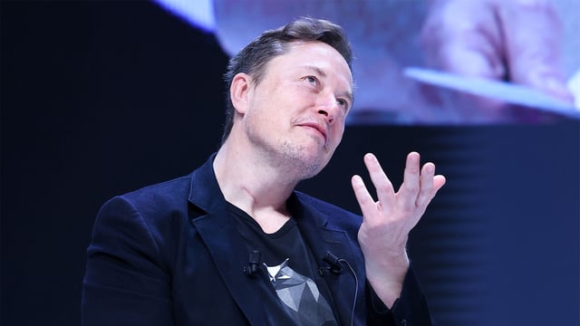 CANNES, FRANCE - JUNE 19: Elon Musk attends 'Exploring the New Frontiers of Innovation: Mark Read in Conversation with Elon Musk' session during the Cannes Lions International Festival Of Creativity 2024 - Day Three on June 19, 2024 in Cannes, France. (Photo by Marc Piasecki/Getty Images)