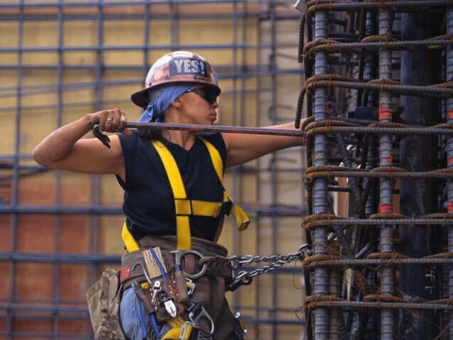Woman Working with Rebar