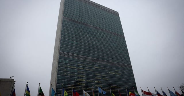 The United Nations building is pictured ahead of a General Assembly meeting to mark one year since Russia invaded Ukraine and to consider the adoption of a resolution on Ukraine, in New York City, New York, U.S., February 23, 2023. REUTERS/Mike Segar/File Photo