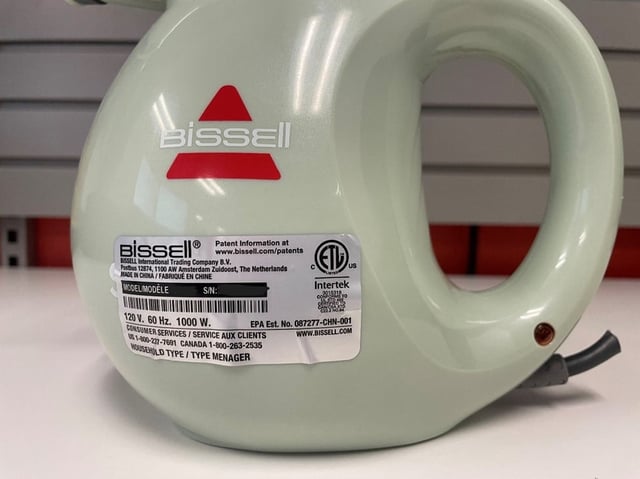 Bissell Steam Shot Handheld Steam Cleaner Label