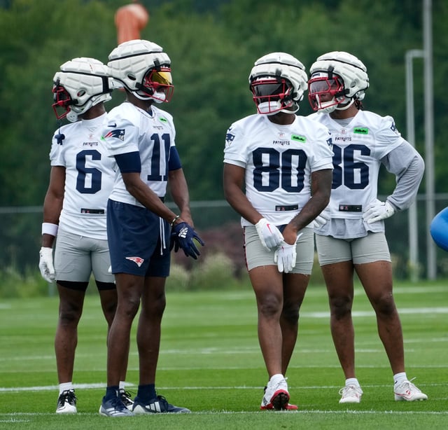 Patriots first day of training camp at Gillette on July 24, 2024.