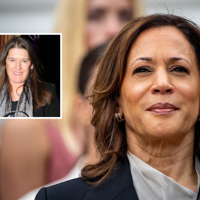 Vice President Kamala Harris on the South Lawn of the White House on July 22, 2024, in Washington, DC. U.S. Inset, Mary Trump at Hard Rock Cafe - Times Square on January 20, 2023, in New York City.