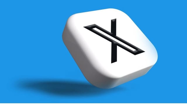 X logo against a blue background